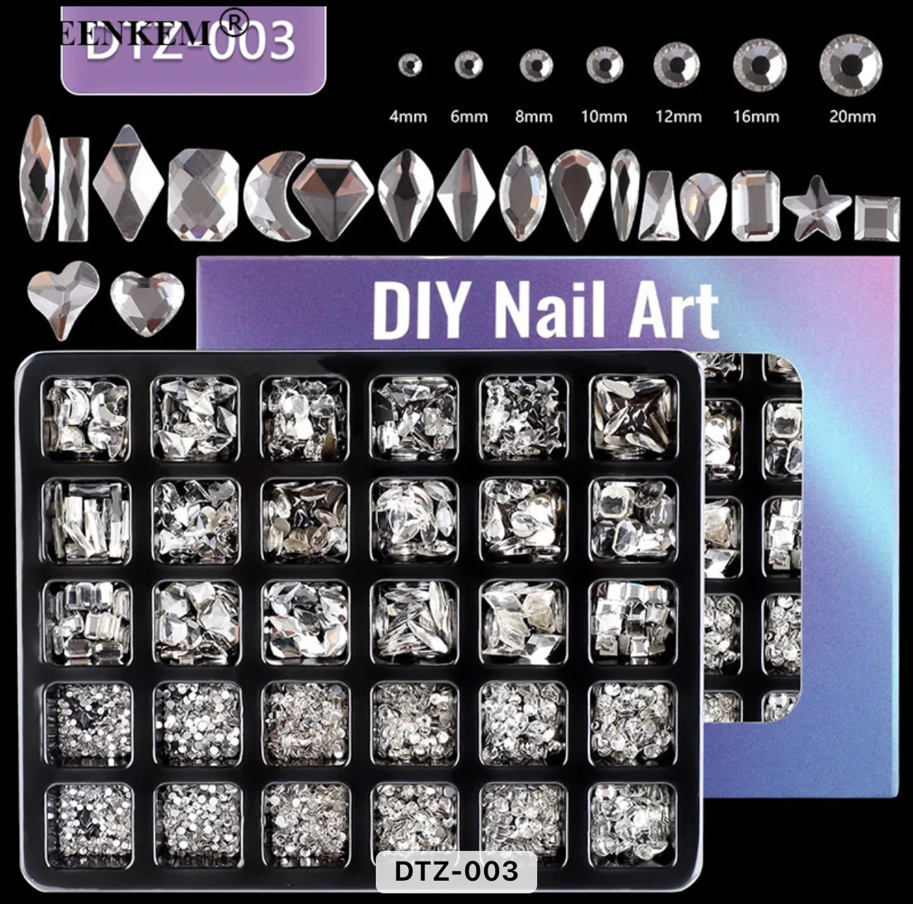 Nail Rhinestones 30 Grid Pack