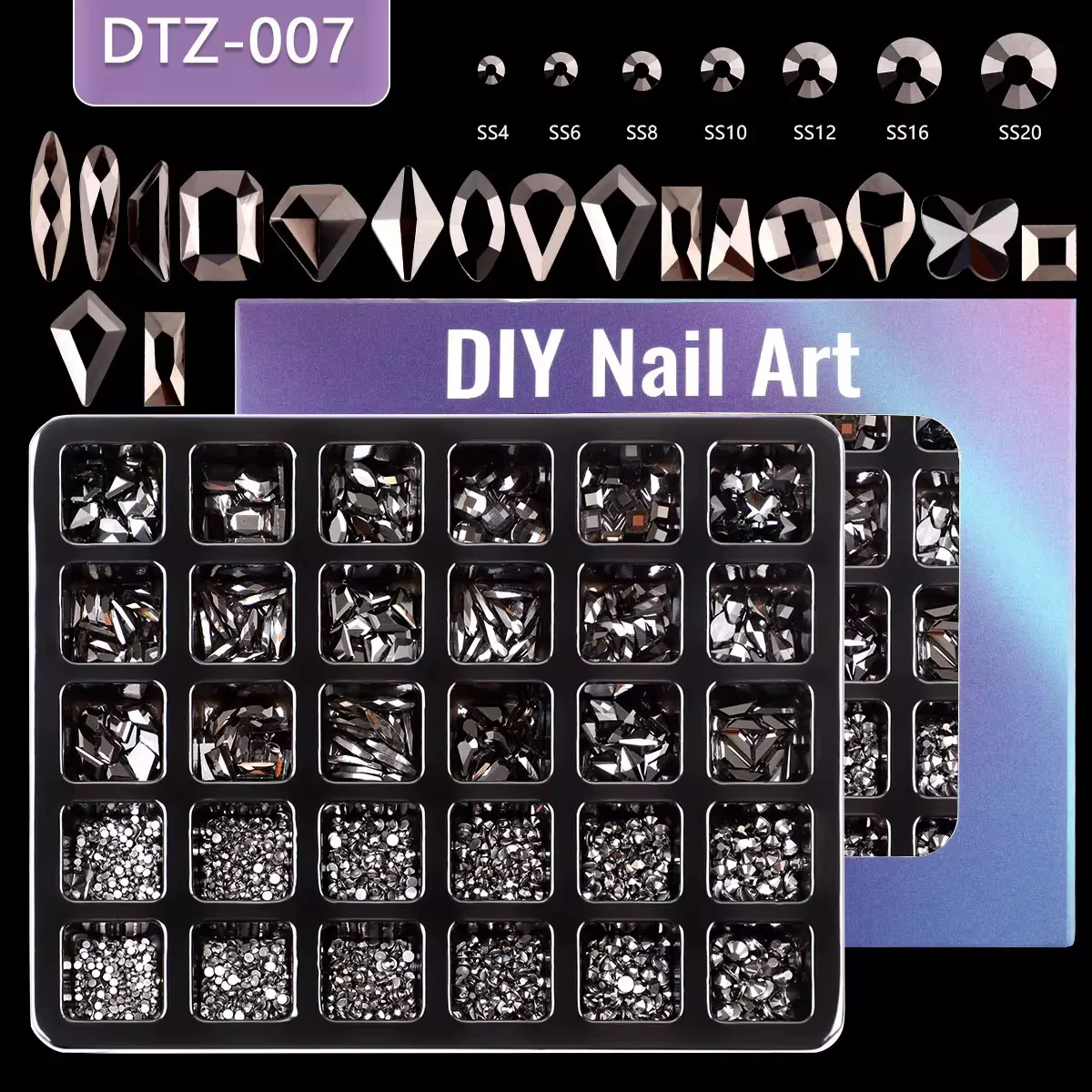 Nail Rhinestones 30 Grid Pack - Image 11