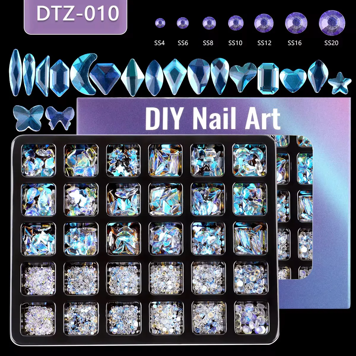 Nail Rhinestones 30 Grid Pack - Image 13