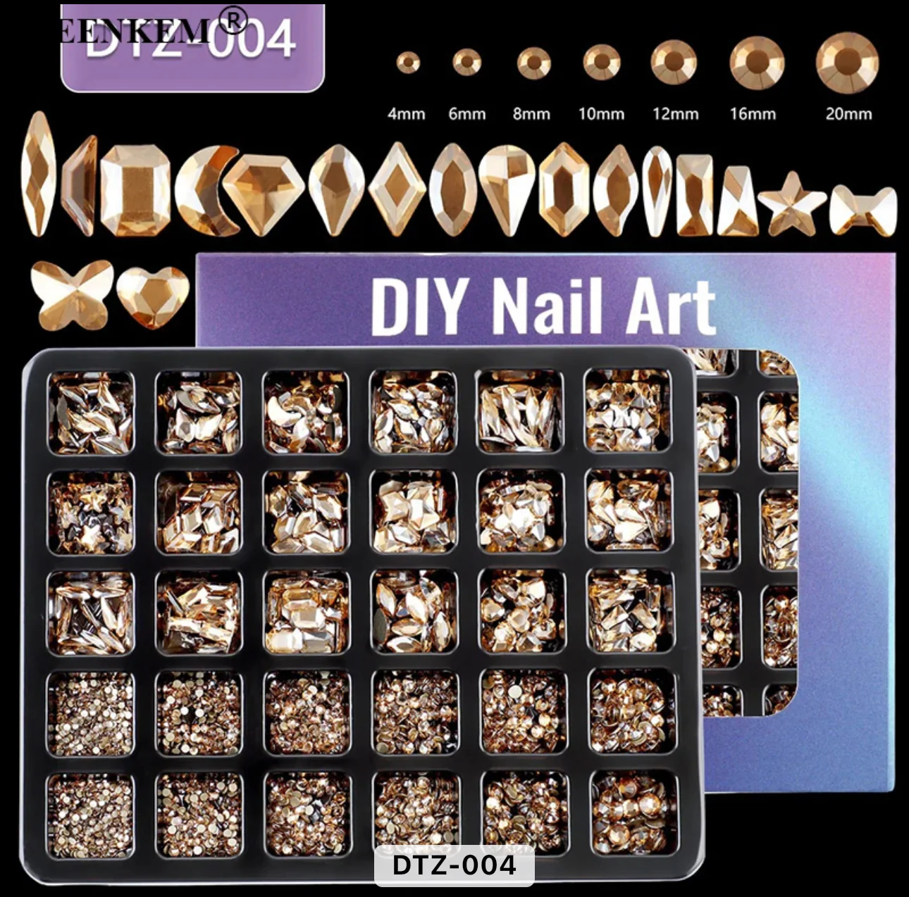 Nail Rhinestones 30 Grid Pack - Image 2