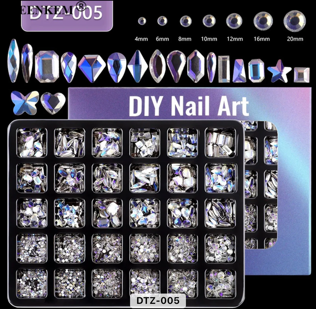 Nail Rhinestones 30 Grid Pack - Image 3