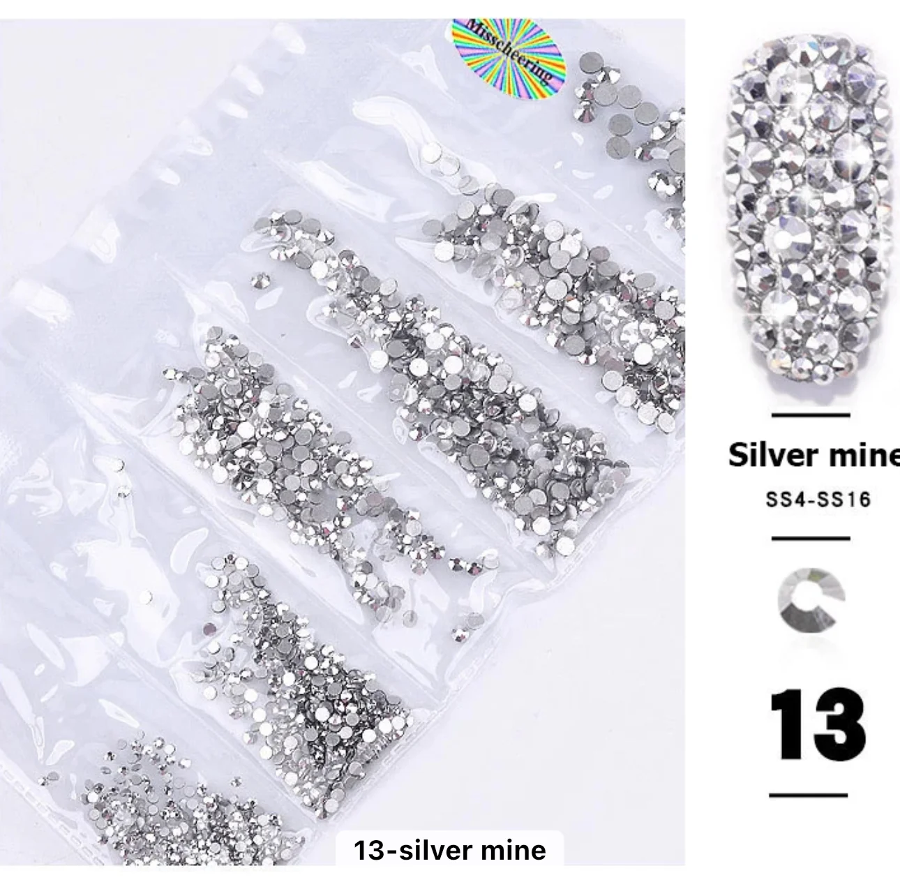 Nail Rhinestones Mixed Sizes 1728pc - Image 6