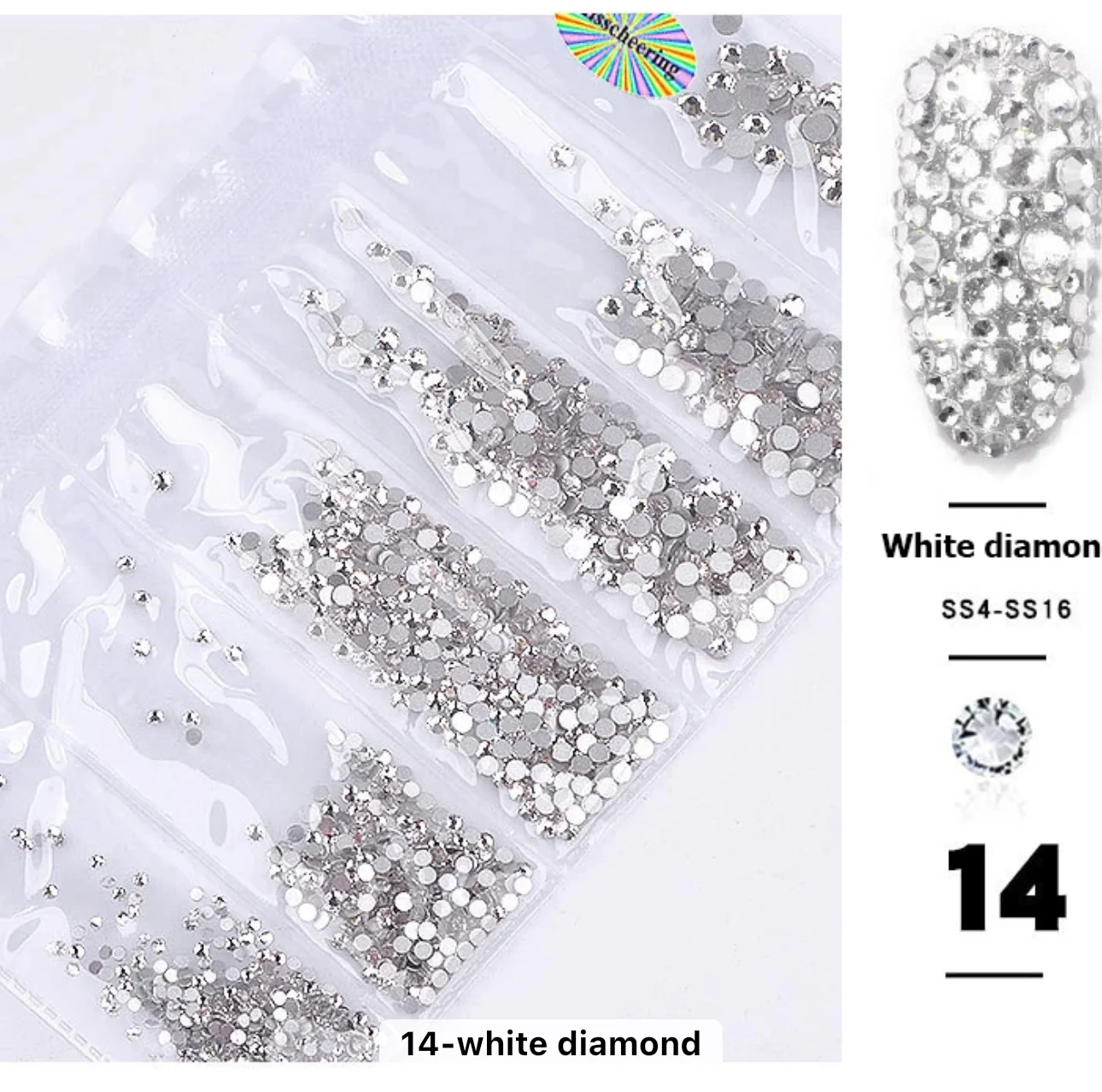 Nail Rhinestones Mixed Sizes 1728pc - Image 7