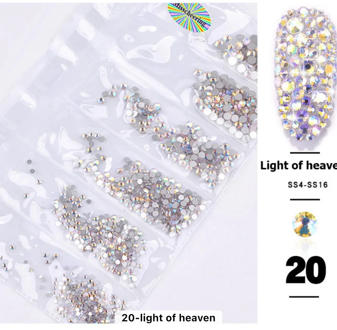 Nail Rhinestones Mixed Sizes 1728pc - Image 9