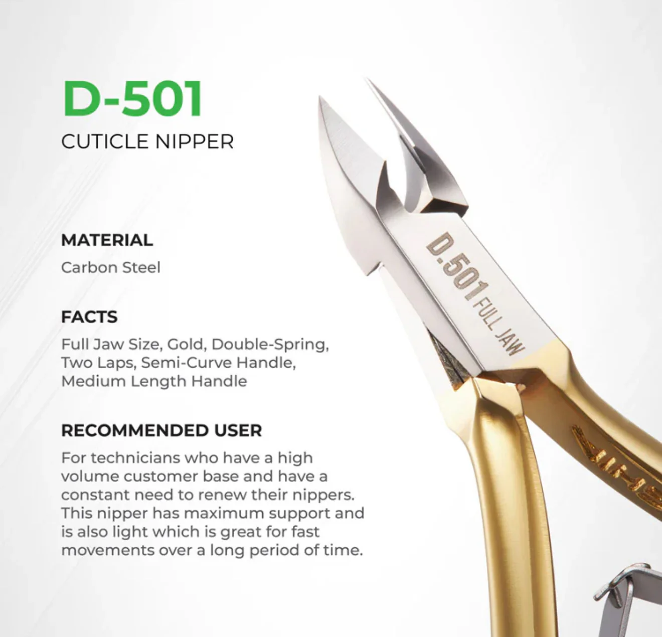 NGHIA GOLD Cuticle Nipper - D-501 (Hard Steel) - Image 2