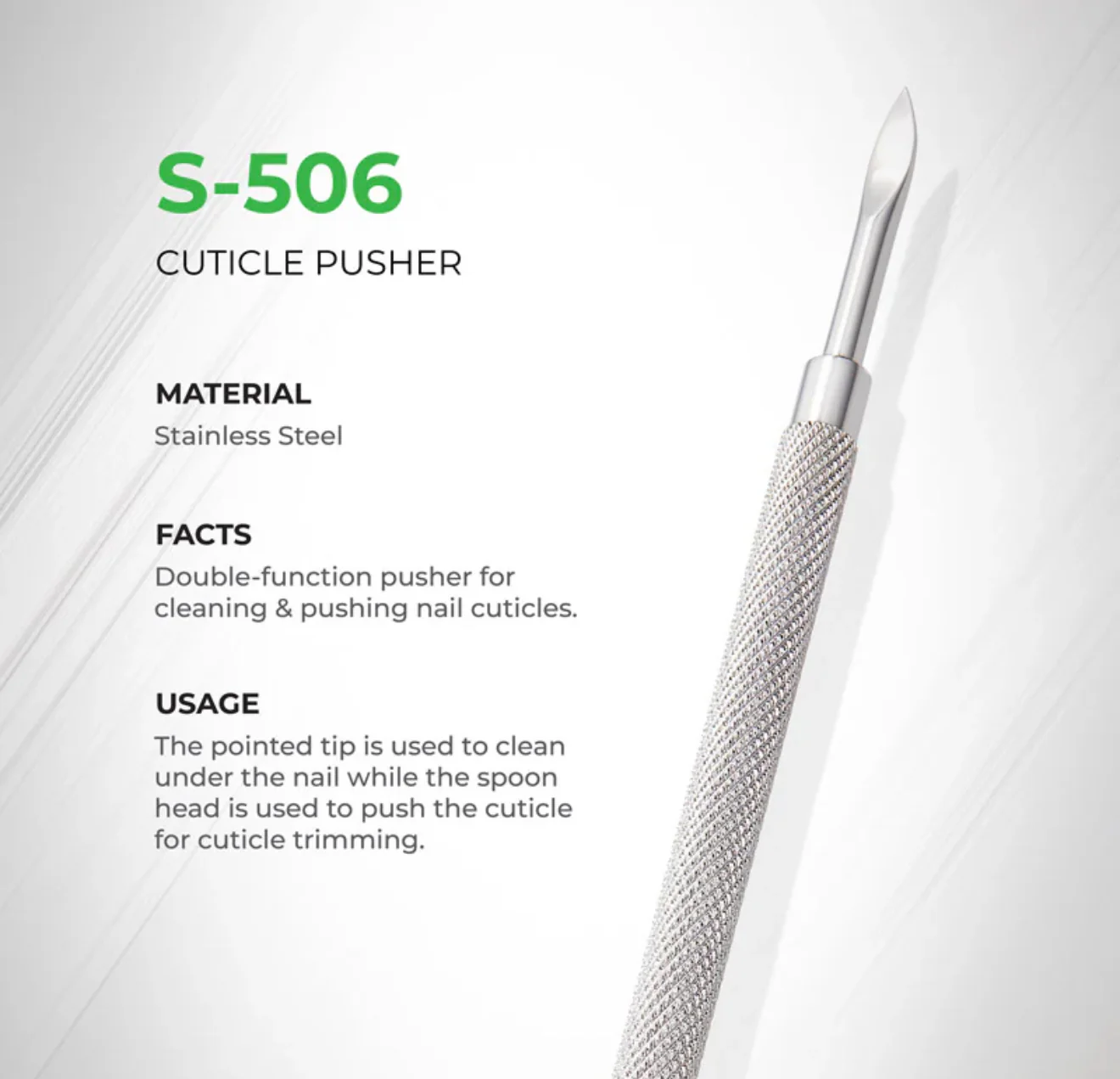 NGHIA Cuticle Pusher - S-506 (Stainless Steel) - Image 2