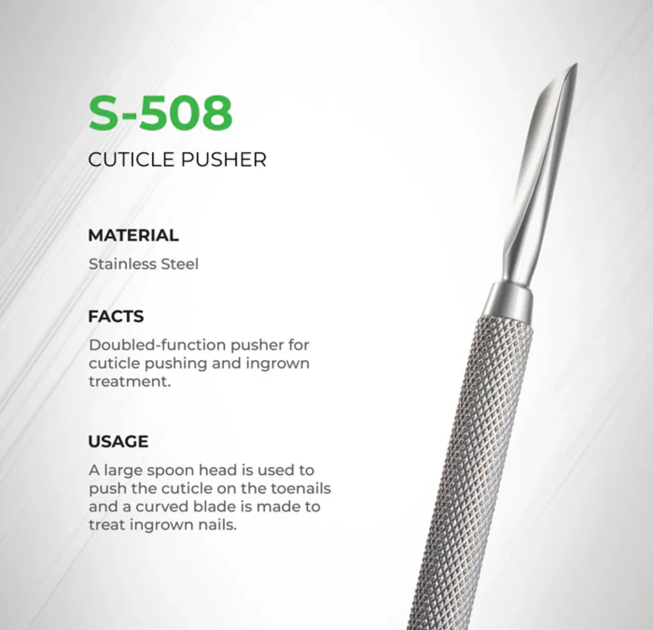 NGHIA Cuticle Pusher - S-508 (Stainless Steel) - Image 2