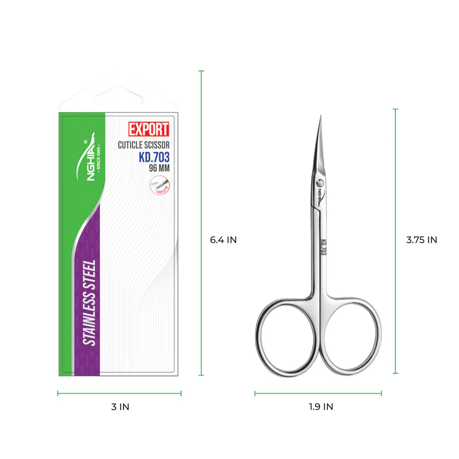 NGHIA Cuticle Scissors KD.703 /96mm (Stainless Steel) - Image 2
