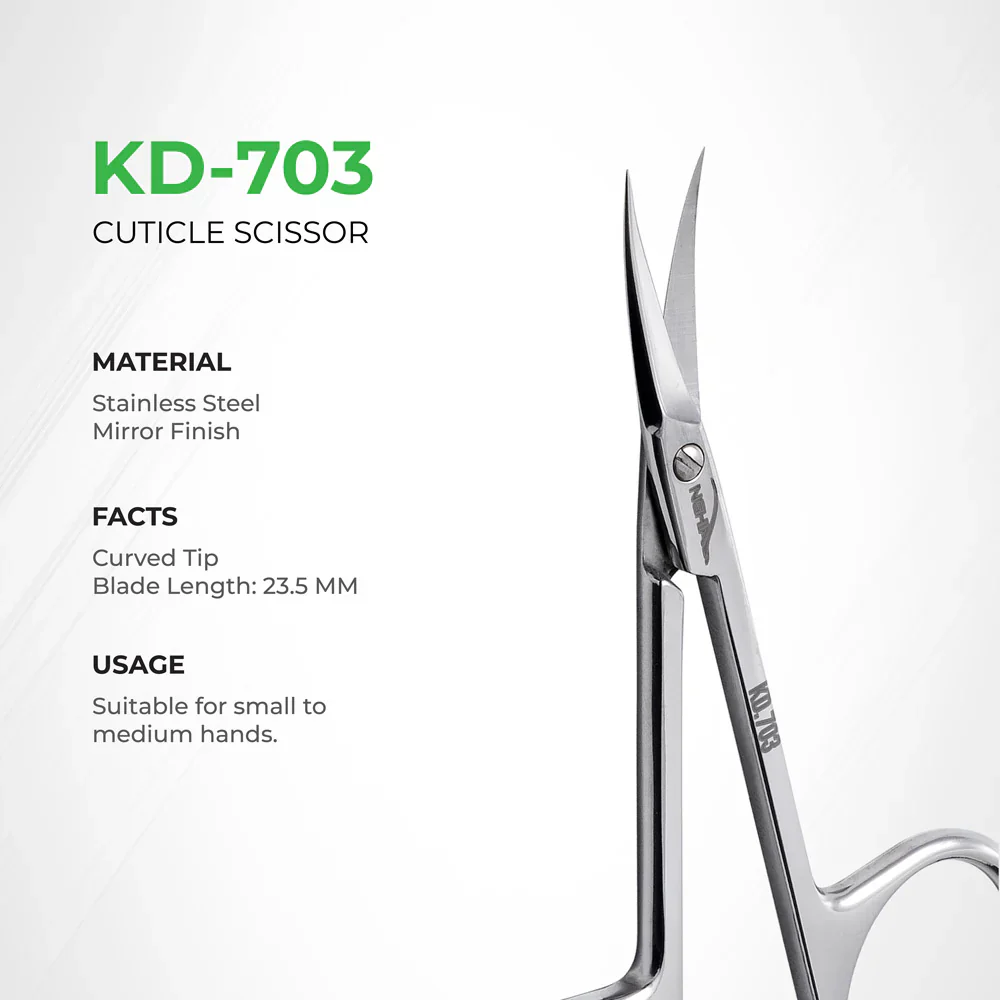 NGHIA Cuticle Scissors KD.703 /96mm (Stainless Steel) - Image 3