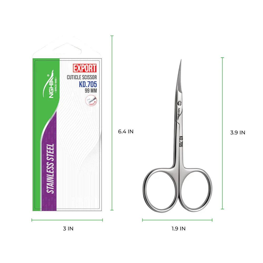 NGHIA Cuticle Scissors KD.705 /99mm (Stainless Steel) - Image 2