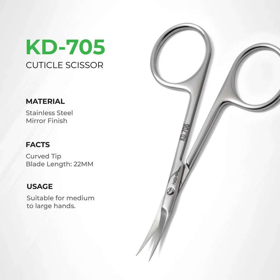 NGHIA Cuticle Scissors KD.705 /99mm (Stainless Steel) - Image 3