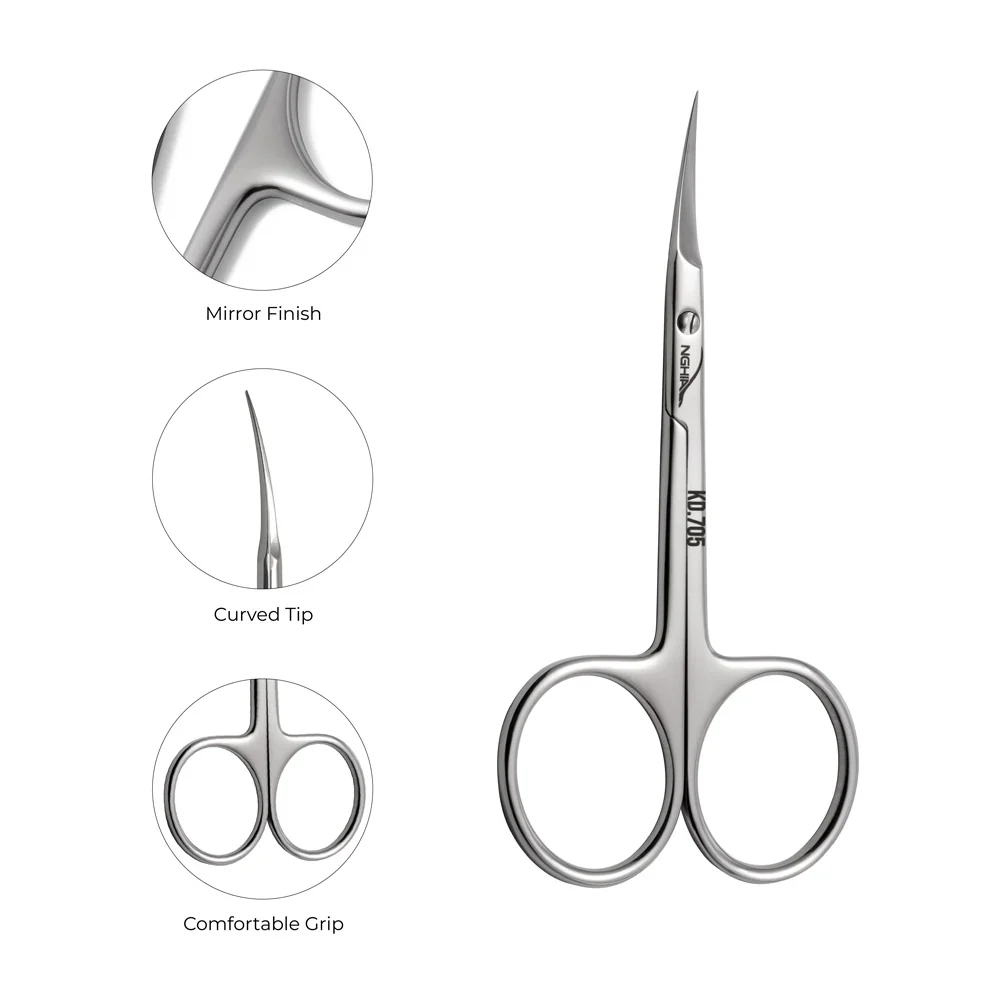 NGHIA Cuticle Scissors KD.705 /99mm (Stainless Steel) - Image 4