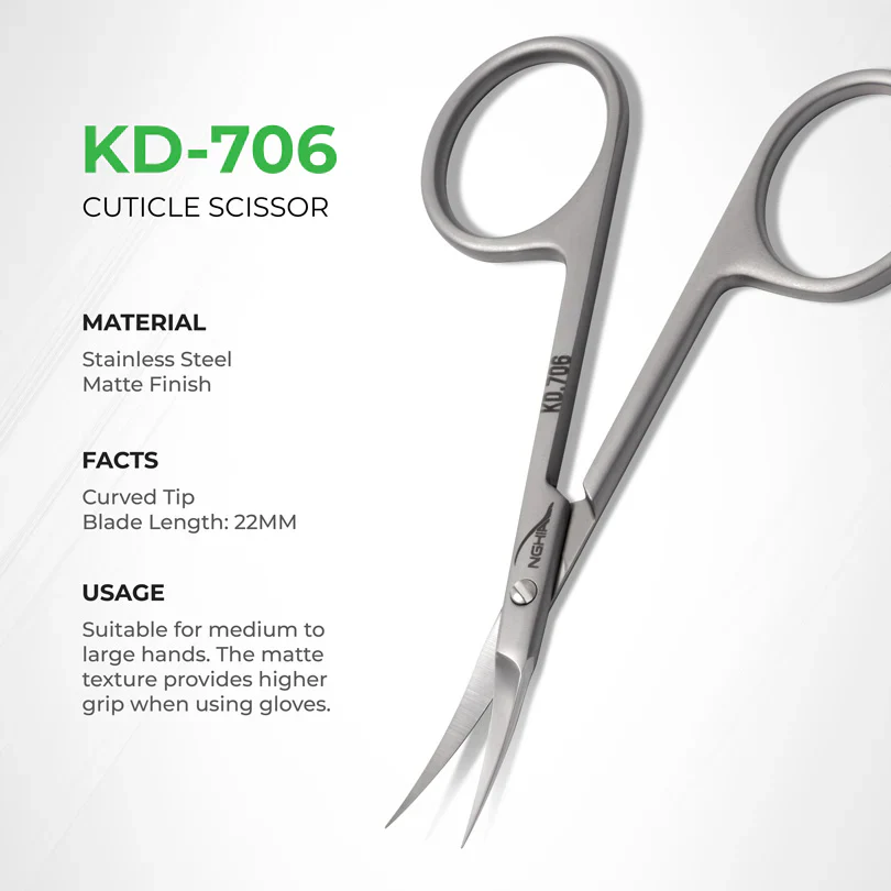 NGHIA Cuticle Scissors KD.706 /99mm (Stainless Steel) - Image 3