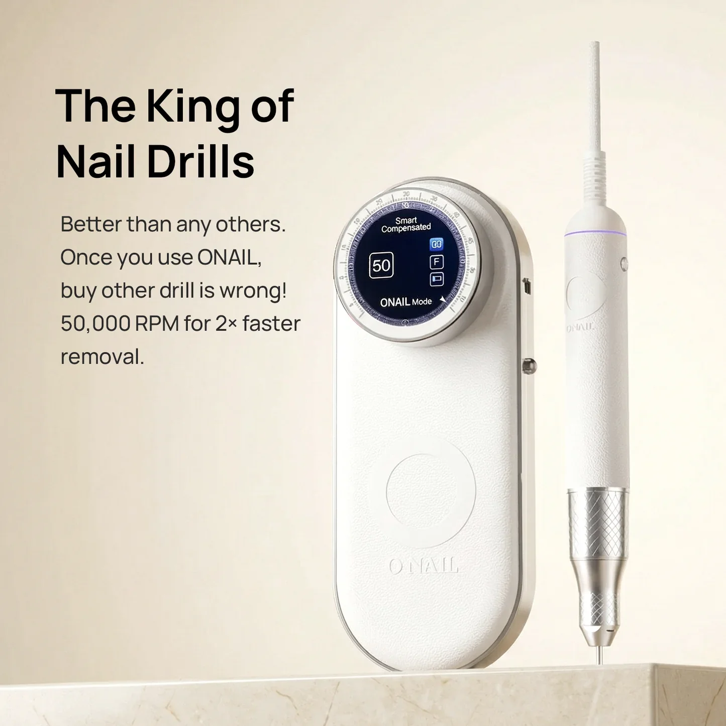O NAIL AI Precision Nail Drill – Professional Electric Nail File with 50,000 RPM - Image 4