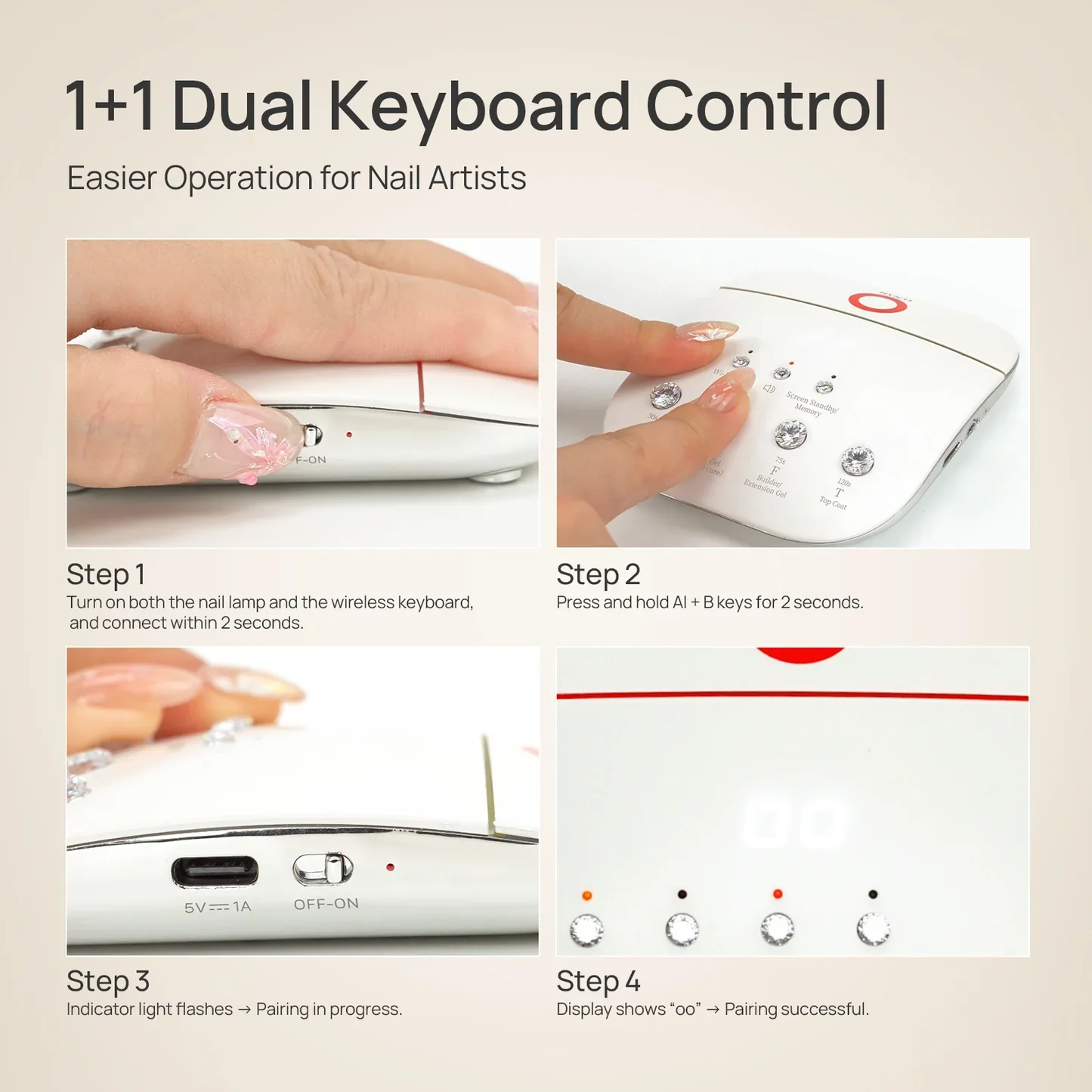 O Nail Wireless Keyboard for AI Nail Lamp - Image 5