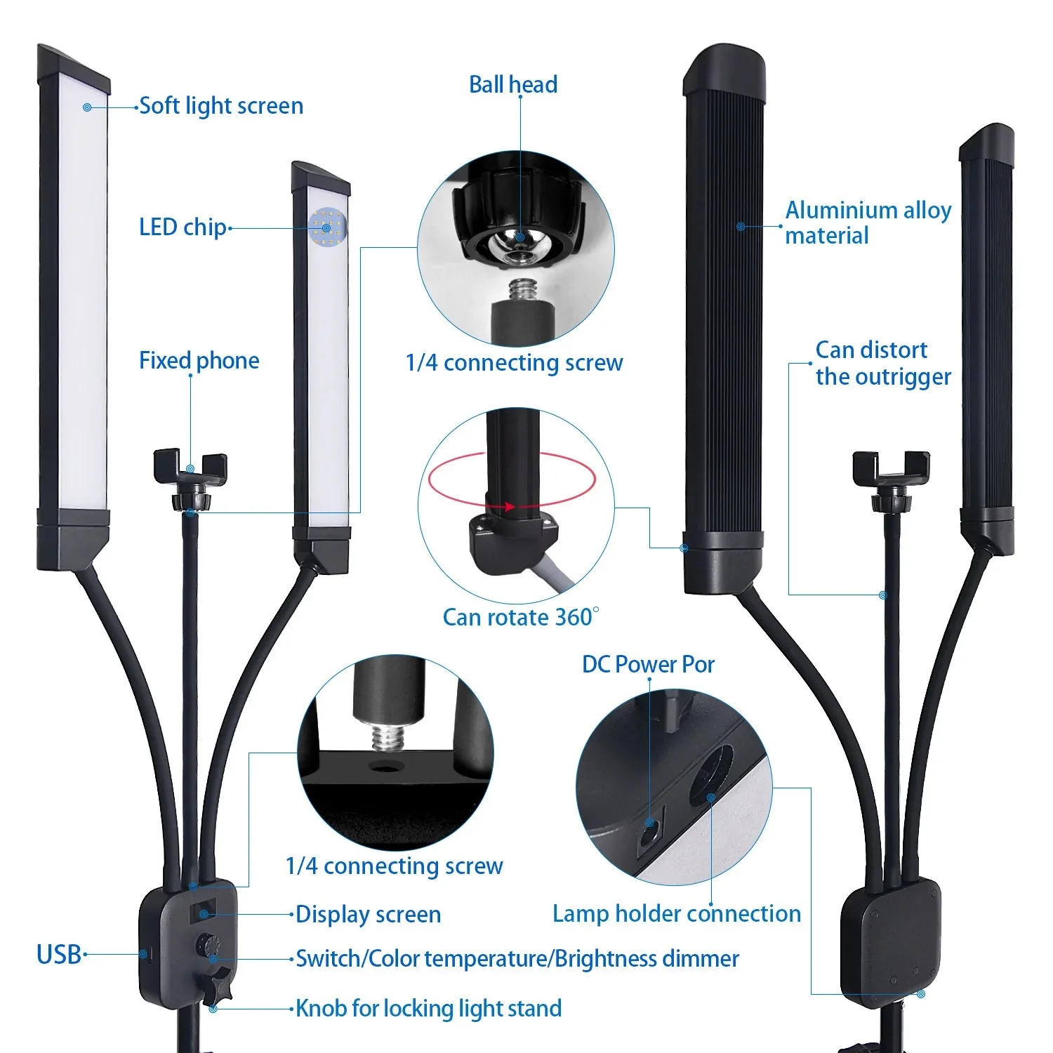 Portable LED light with stand - Image 4