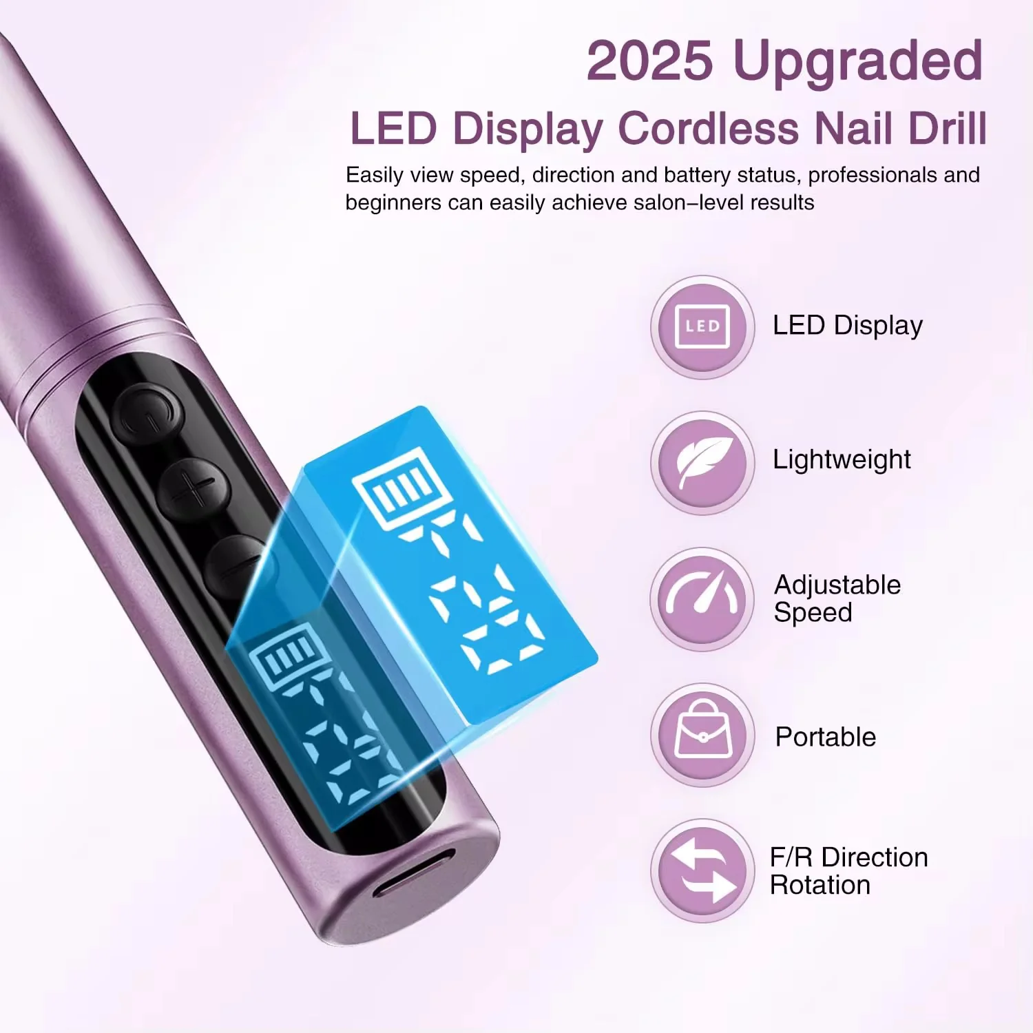 Rechargeable Nail Drill 20,000RPM - Image 2
