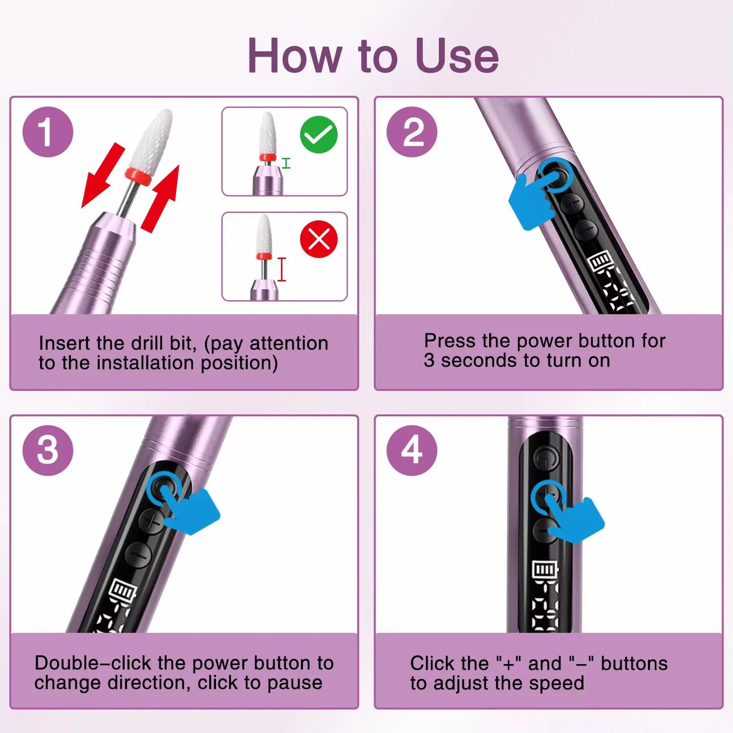 Rechargeable Nail Drill 20,000RPM - Image 5