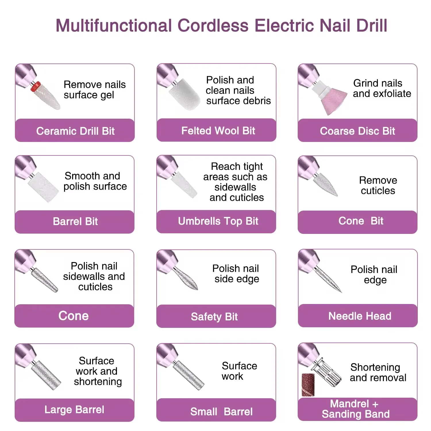 Rechargeable Nail Drill 20,000RPM - Image 6