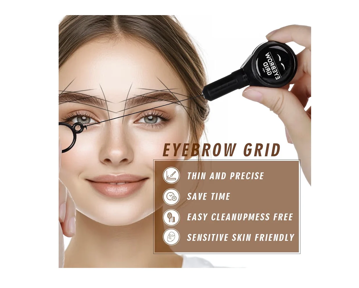 Retractable Brow Mapping String Pre-inked Microblading String for Eyebrow Marking Measuring String for Eyebrow (White) - Image 3