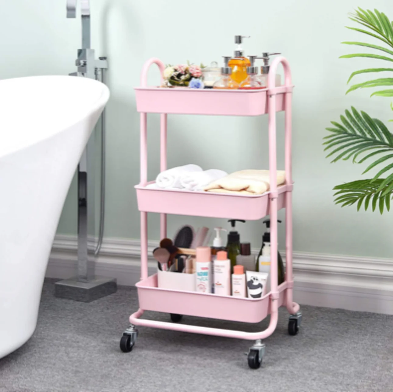 3 Tier Rolling Utility Cart - Image 2