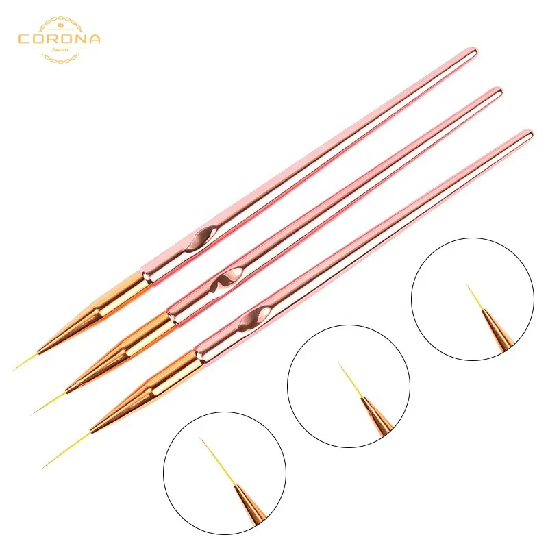 Rose Gold Art Brush Set 3Pcs - Image 4