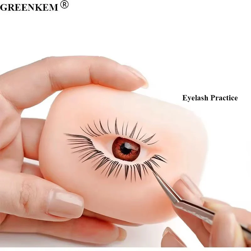 Silicone 5D Eyelash Practice & Eyebrow Pattern Eye Model - Image 2