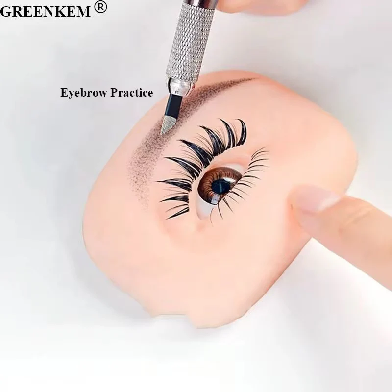 Silicone 5D Eyelash Practice & Eyebrow Pattern Eye Model - Image 3