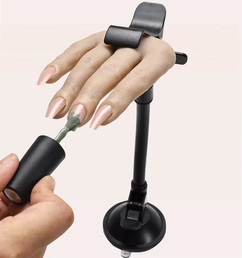 Silicone Manicure Training Hand with Stand Bracket - Image 2
