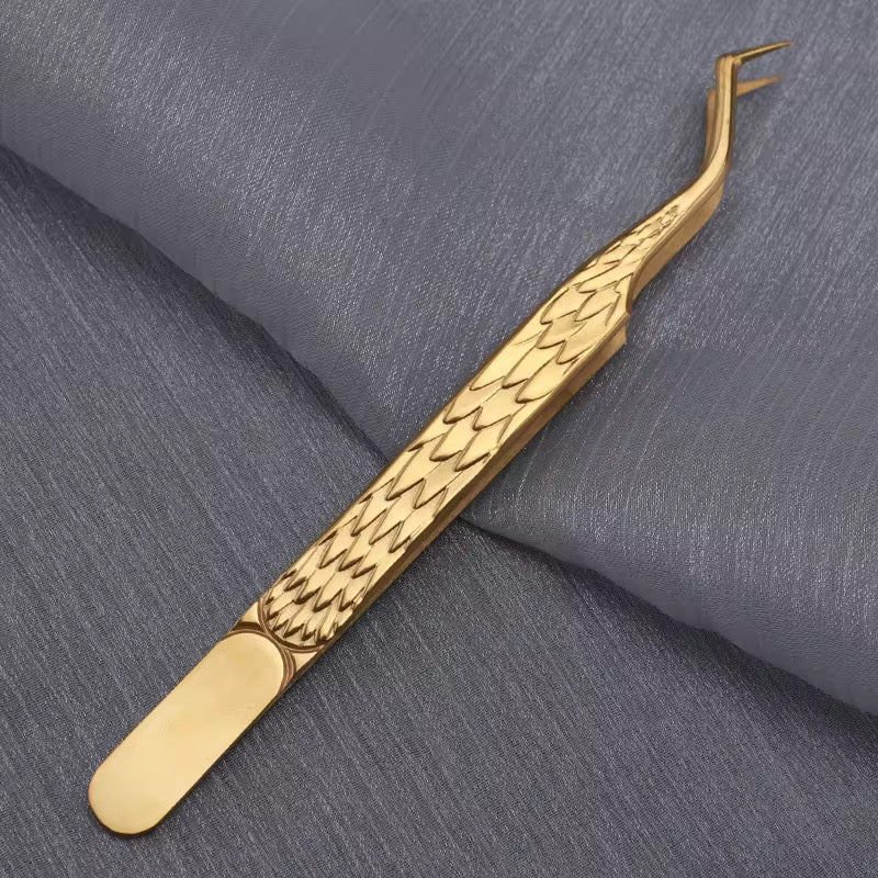 Stainless Steel Gold Angel Lash Tweezers - Image 2