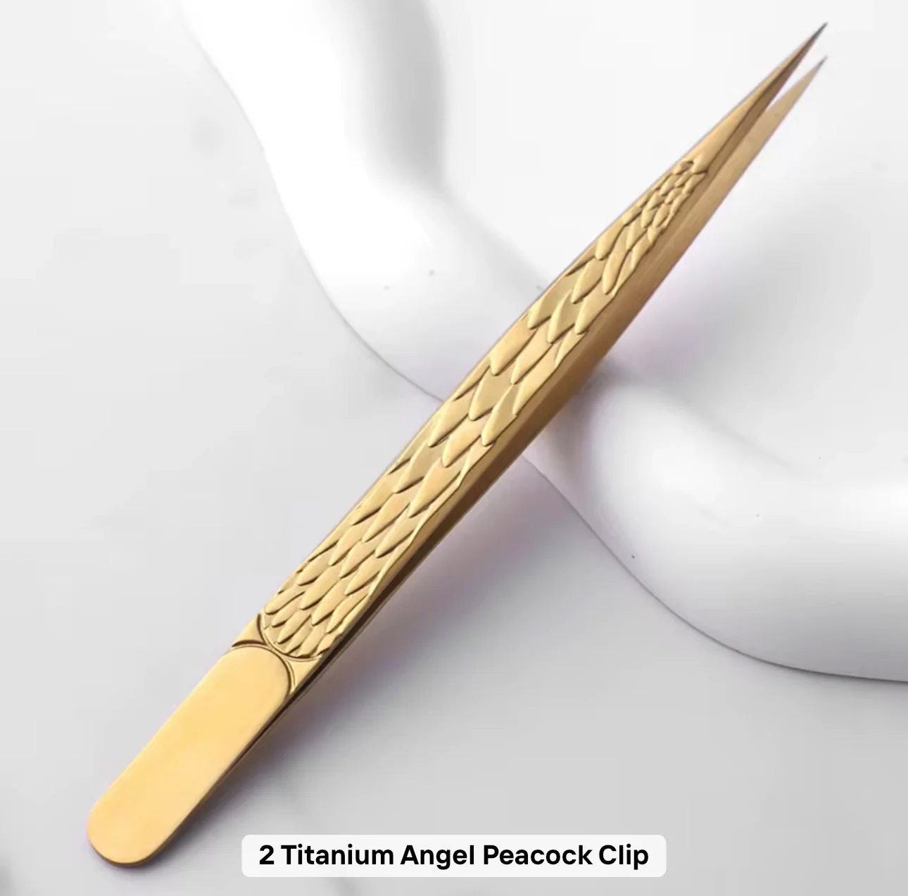 Stainless Steel Gold Angel Lash Tweezers - Image 3