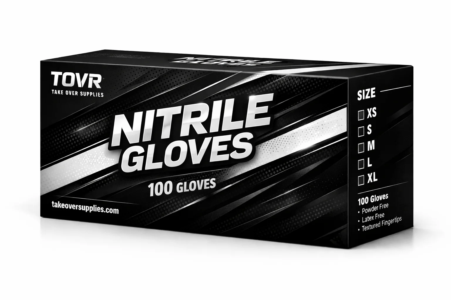 Take Over Black Nitrile Gloves 100ct.