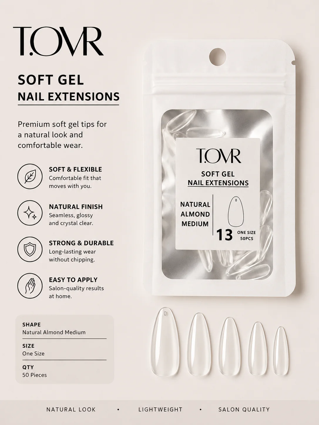 Take Over Soft Gel Natural Almond Medium Refill Bag