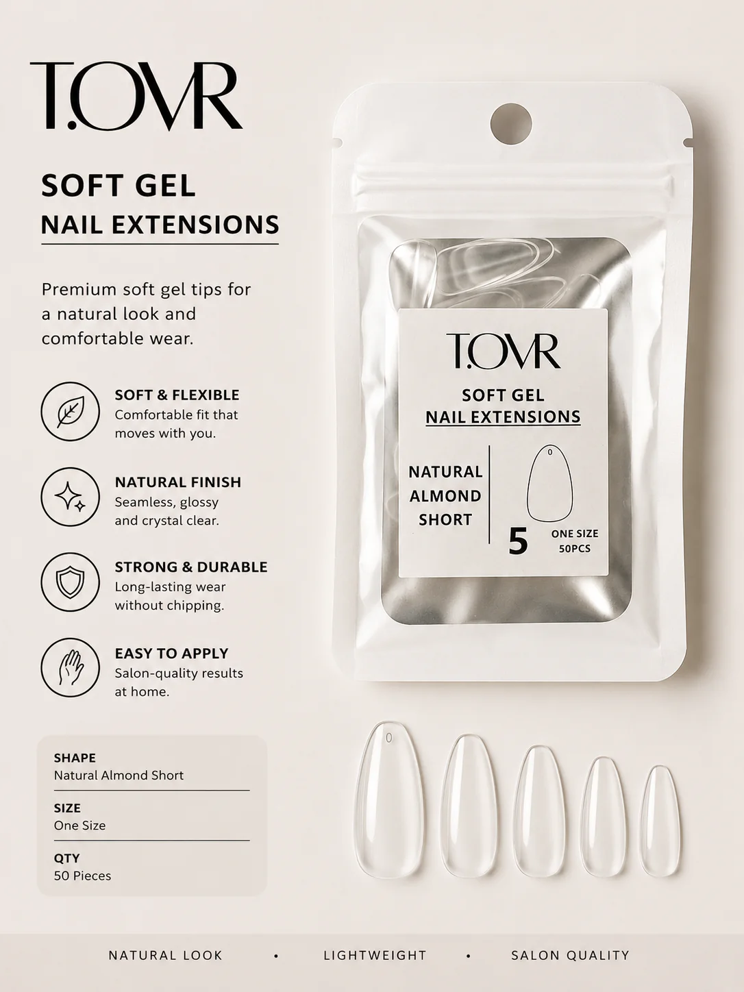 Take Over Soft Gel Natural Almond Short Refill Bag