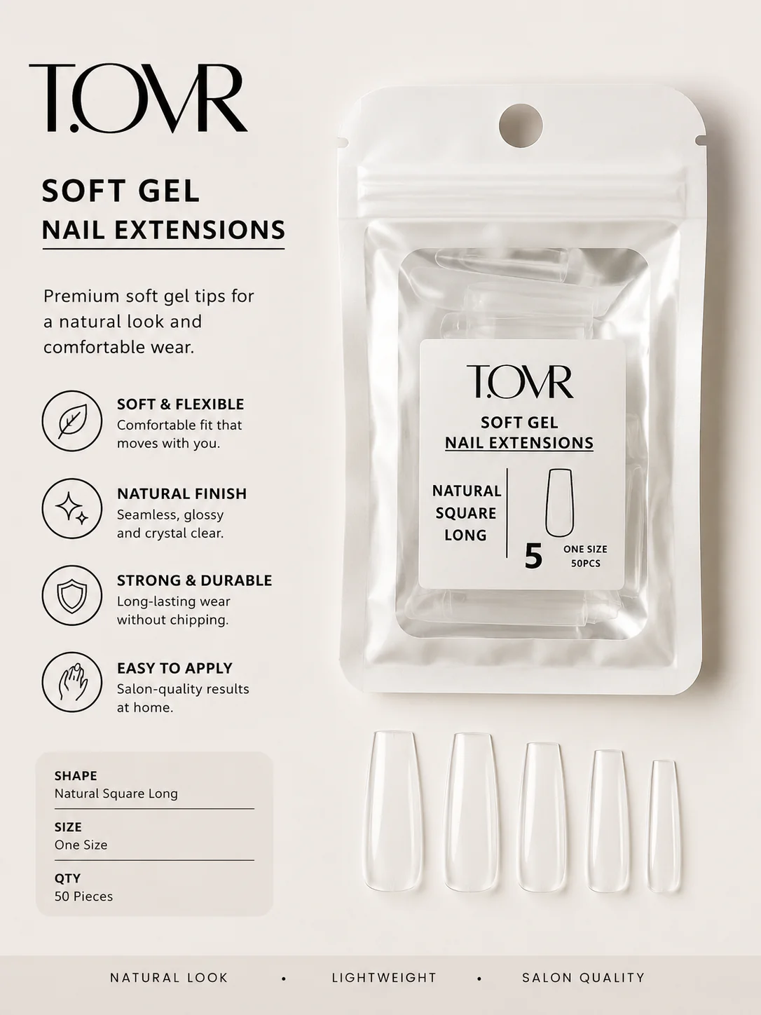 Take Over Soft Gel Natural Square Long Refill Bag