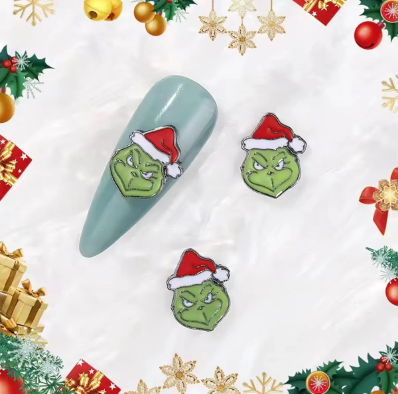 The Grinch Christmas Nail Charms 2pc per Pack - Image 6