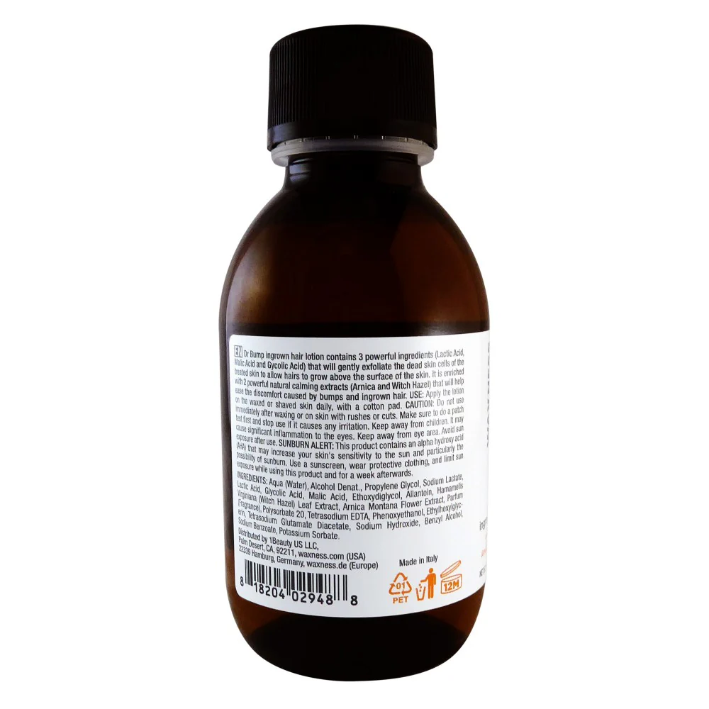 WAXNESS DR. BUMP PEACH INGROWN HAIR LOTION WITH ARNICA AND WITCH HAZEL 5.1 FL OZ / 150 ML - Image 2