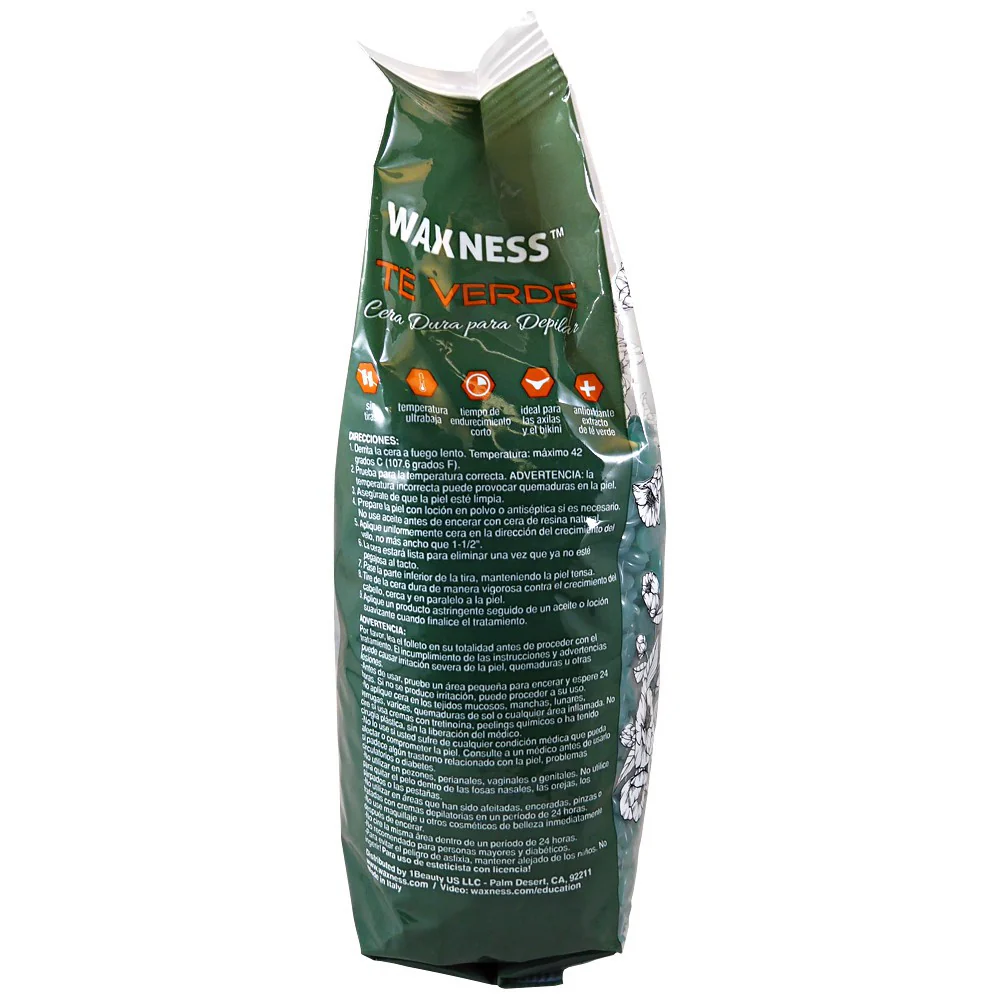 WAXNESS GREEN TEA FILM HARD WAX BEADS 2.2 LB / 35.27 OZ - Image 2
