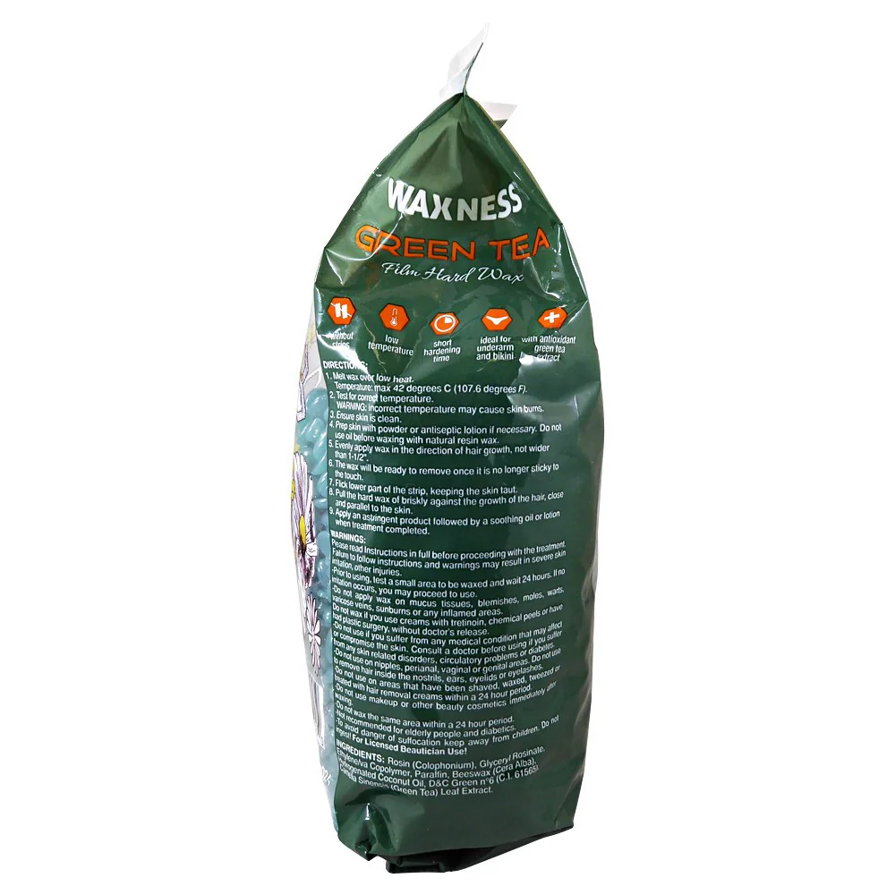 WAXNESS GREEN TEA FILM HARD WAX BEADS 2.2 LB / 35.27 OZ - Image 3