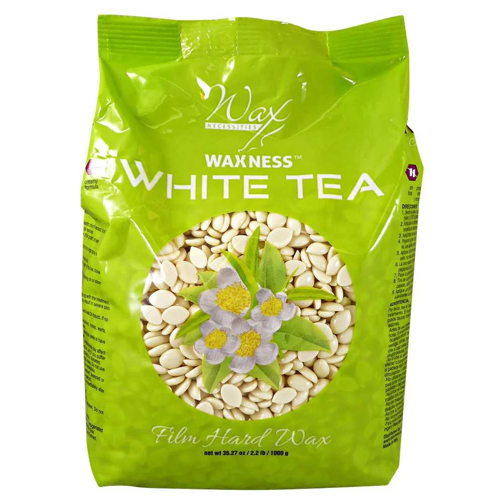 WAXNESS WHITE TEA CREAM FILM HARD WAX BEADS 2.2 LB / 35.27 OZ